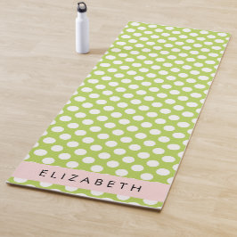 Green Polka Dots, Polka Dot Pattern, Ihr Name Yogamatte