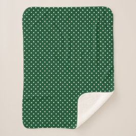 Green Polka Dots Sherpa Blanket Sherpadecke