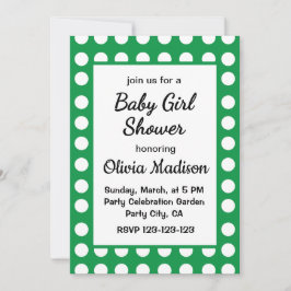 Green Polka macht Mutter zum Niedlichen Baby Girl  Einladung