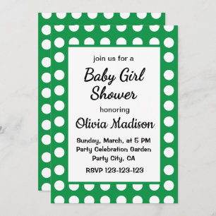 Green Polka macht Mutter zum Niedlichen Baby Girl  Einladung