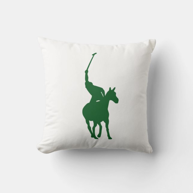 Green Polo Player Pillow Kissen (Vorderseite)