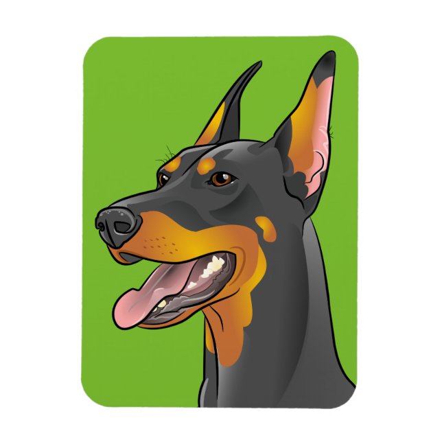 Green Pop Art Doberman Pinscher Kühlschrank Access Magnet (Vertikal)