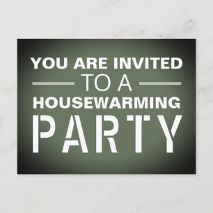 Green Poster Housewarming Party Einladung