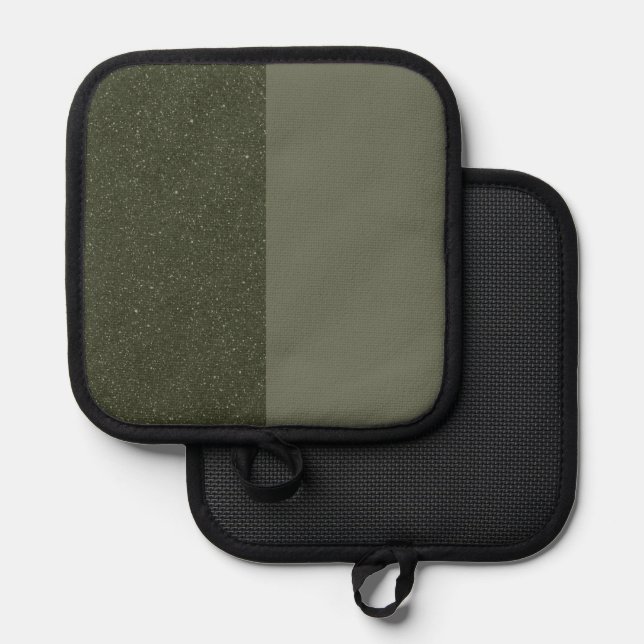 Green Pot Holder Pad mit zwei Tonen Moos - individ Topflappen (Vorderseite/Rückseite)