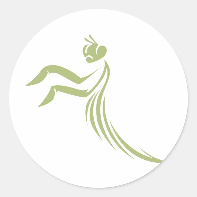 Green Praying Mantis-Logo Runder Aufkleber (Vorderseite)