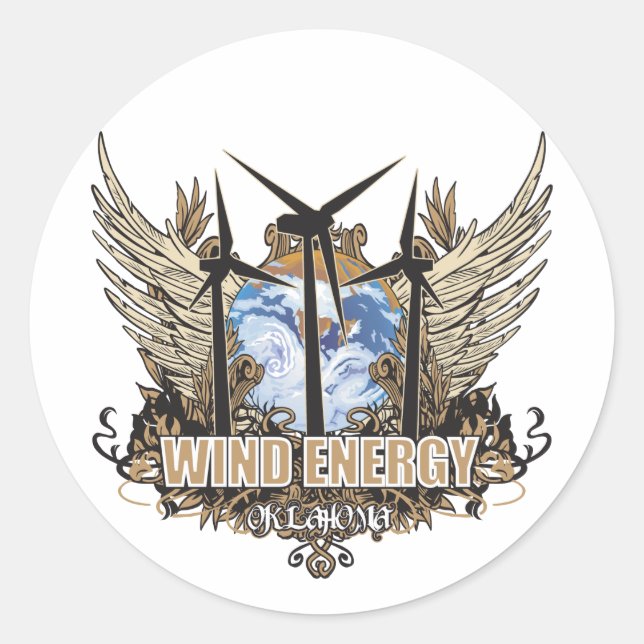 Green Pride Wind Oklahoma Runder Aufkleber (Vorderseite)