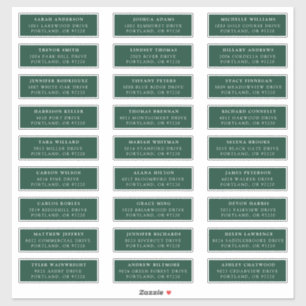 Green   Private Guest Address Labels