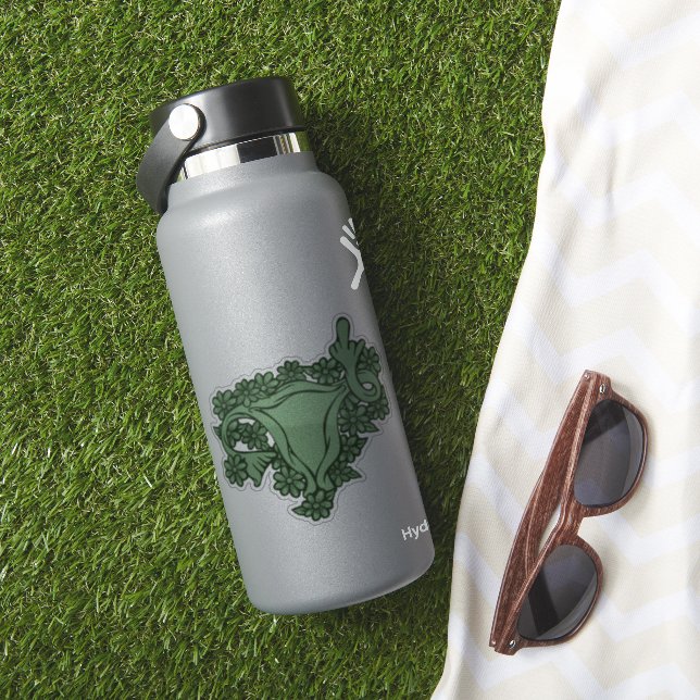 Green Pro Choice Protest Middle Finger Uterus Aufkleber (HydroFlask Insitu)