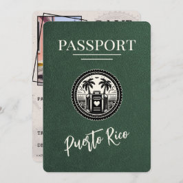 Green Puerto Rico Passport Save The Date
