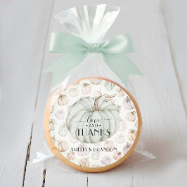 Green Pumpkin Baby Dusche Danke Runder Aufkleber