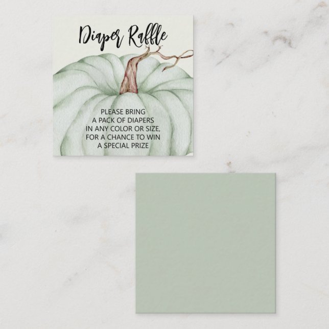 Green Pumpkin Baby Dusche Windelwanne Begleitkarte (Vorne/Hinten)