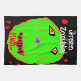 Green Pumpkin Zombie Run Halloween Küchentücher