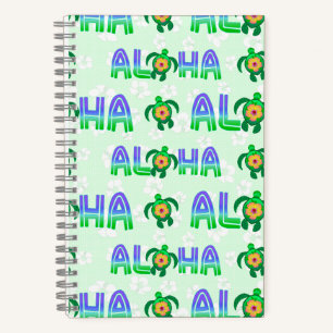 Green Purple Aloha Hawaiian Tropical Turtle Notizbuch