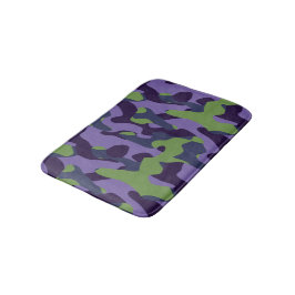 Green Purple and Blue Camo abstract Badematte