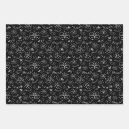 GREEN PURPLE YELLOW MARDI GRAS THEMES GESCHENKPAPIER SET