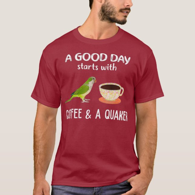 Green Quaker Shirt Guter Tag mit Kaffee Quaker (Vorderseite)