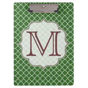 Green Quarterfolie Latti Monogram Clip Board Klemmbrett