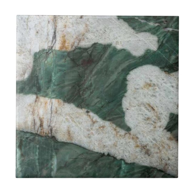 Green Quartzite Crystal Gemstone Print Fliese (Vorderseite)