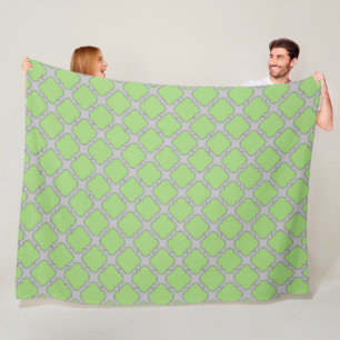 Green Quatrefoil Fleecedecke