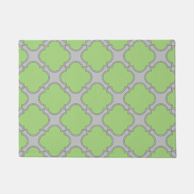 Green Quatrefoil Fußmatte (Vorderseite)