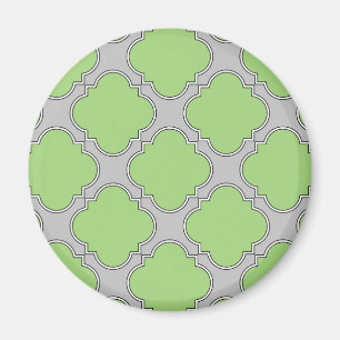 Green Quatrefoil Magnet