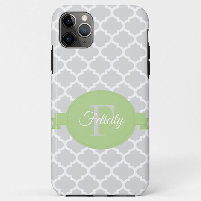 Green Quatrefoil Personalisiert Case-Mate iPhone Hülle (Rückseite)