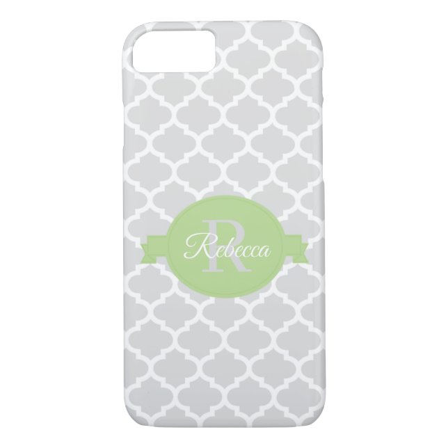 Green Quatrefoil Personalisiert Case-Mate iPhone Hülle (Rückseite)