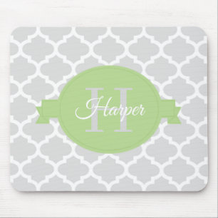 Green Quatrefoil Personalisiert Mouse Pad Mousepad