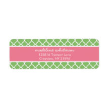 Green Quatrefoil Pink and Green | Preppy Address