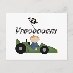 Green Race Car Vroom Tshirts und Geschenke Postkarte