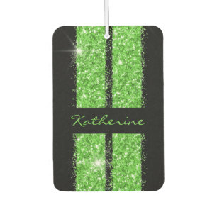 Green Race Stripe Sparkle Glitzer Personalisiertes Autolufterfrischer
