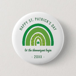 Green Rainbow Irish Kleeblatt Happy St Patricks Da Button