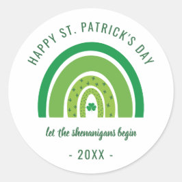 Green Rainbow Irish Kleeblatt Happy St Patricks Da Runder Aufkleber