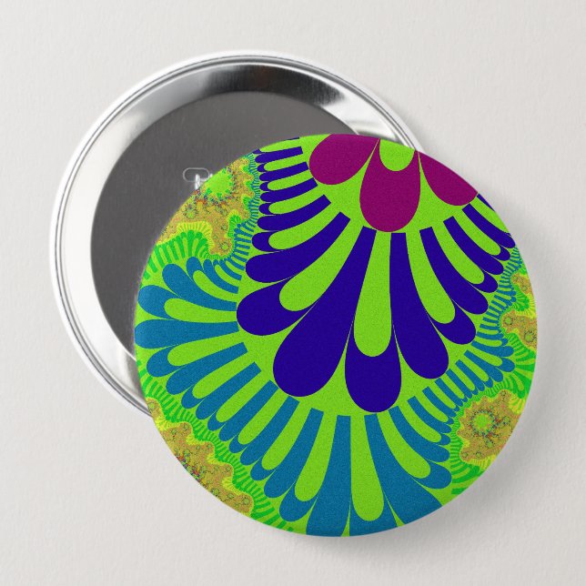 Green Rainbow Loop Button (Vorne & Hinten)