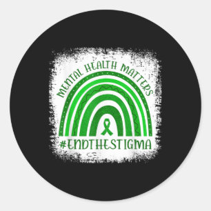 Green Rainbow Mental Health S Awareness Montag Runder Aufkleber