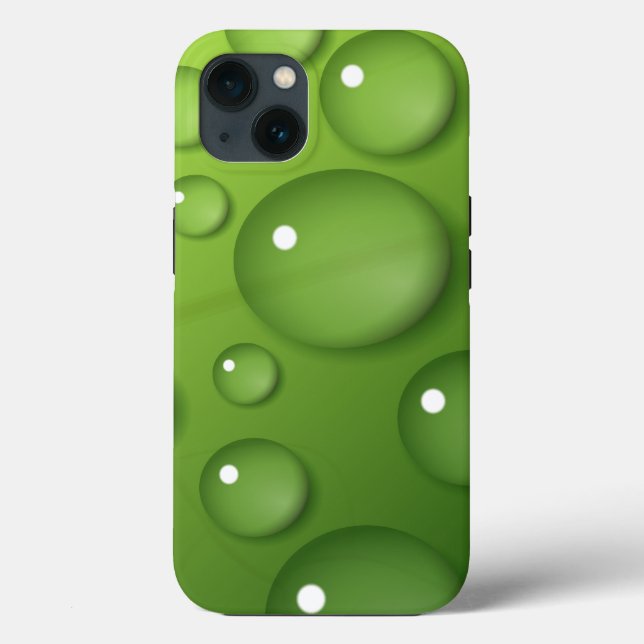 Green Raindrop Muster Case-Mate iPhone Hülle (Rückseite)