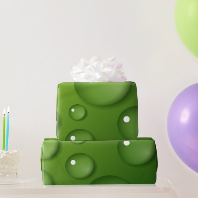 Green Raindrop Muster Geschenkpapier (Partygeschenke)