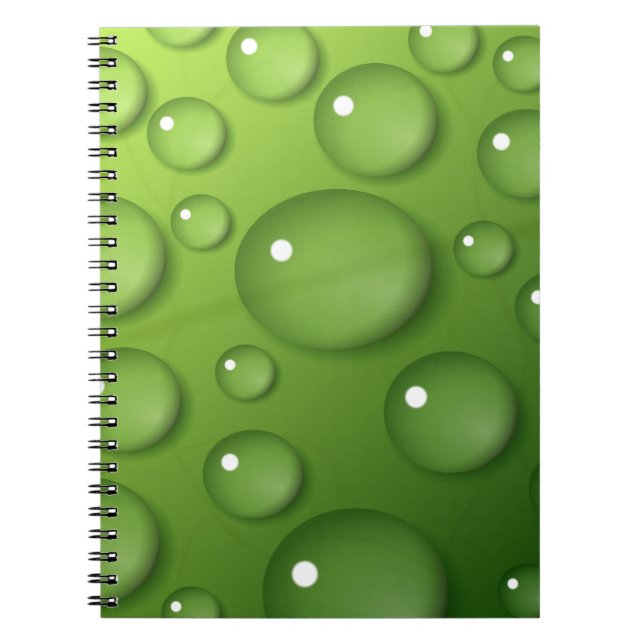 Green Raindrop Muster Notizblock (Vorderseite)