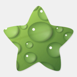 Green Raindrop Muster Stern-Aufkleber