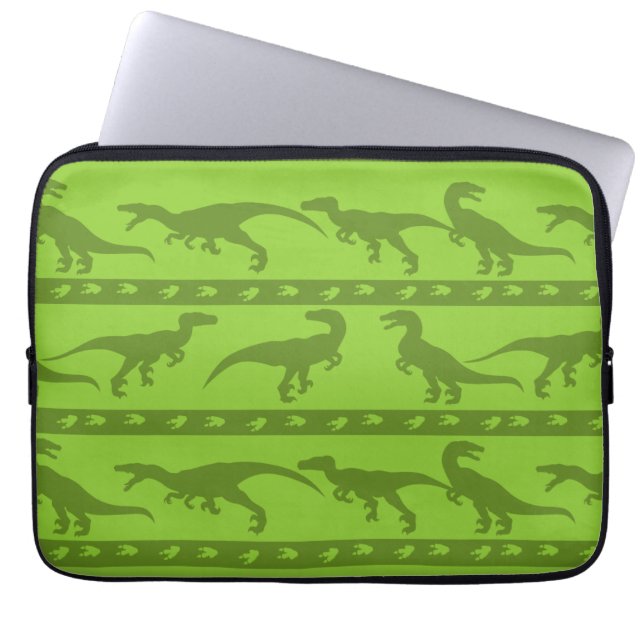 Green Raptor Muster Laptopschutzhülle (Vorderseite)
