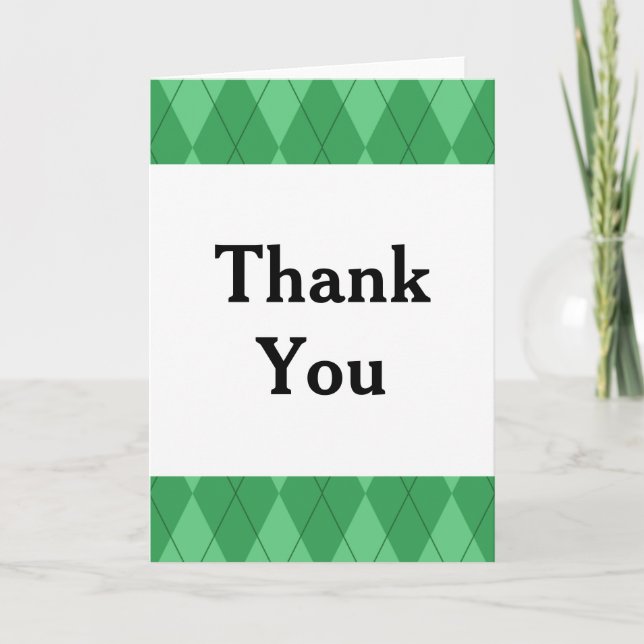 Green Raute Dankeschön Card Dankeskarte (Vorderseite)