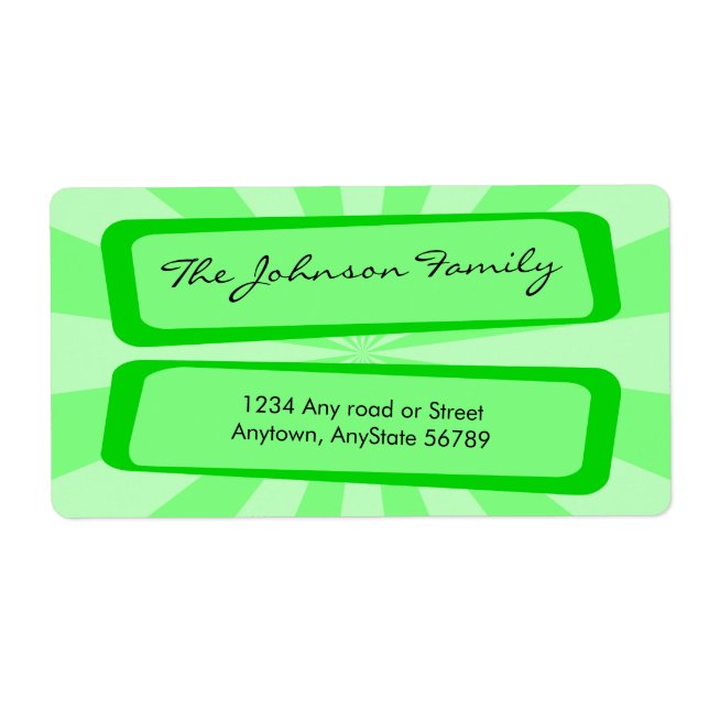 Green Ray Address Label (Vorne)