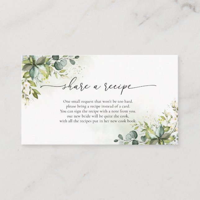Green Recipe Request Card Begleitkarte (Vorderseite)