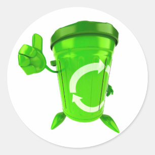 Green Recycelnd Bin Stickers