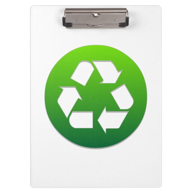 Green Recycle Sign Klemmbrett (Vorderseite)