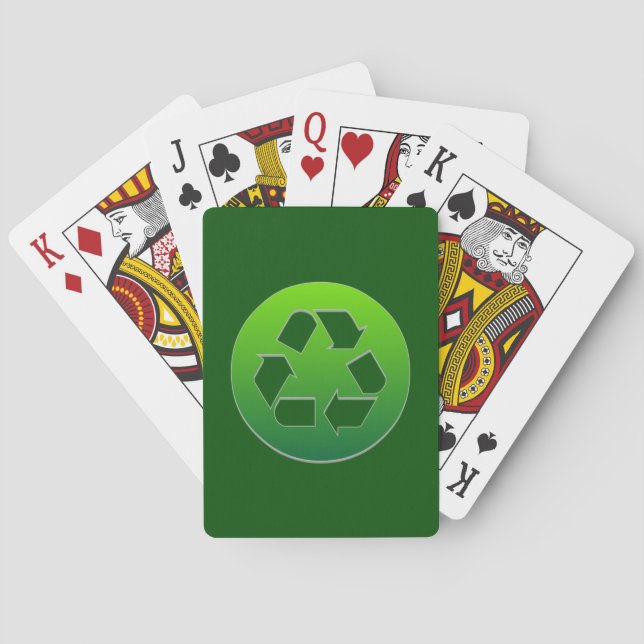 Green Recycle Sign Spielkarten (Rückseite)