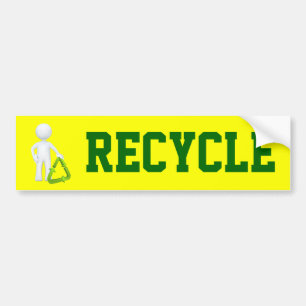 Green Recycle Symbol & Man Autoaufkleber