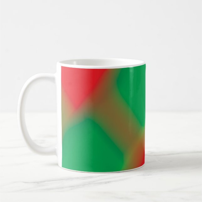 Green Red and Gold Abstract Design Coffee Tasse (Links)
