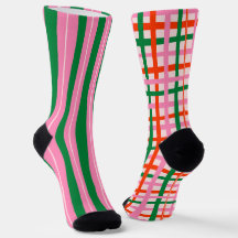 Green, Red and PInk socks