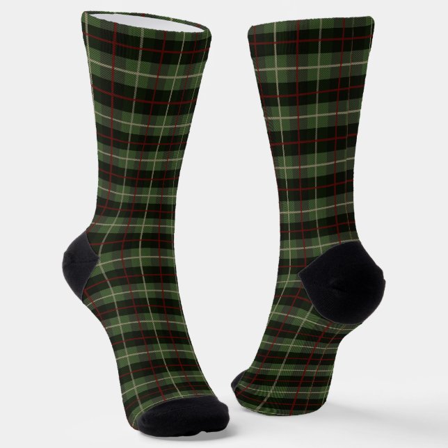 Green Red Black Kariert Tartan Kariert Socken (Gewinkelt)